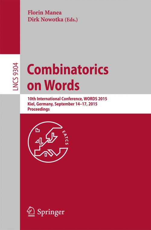 Cover of the book Combinatorics on Words by , Springer International Publishing