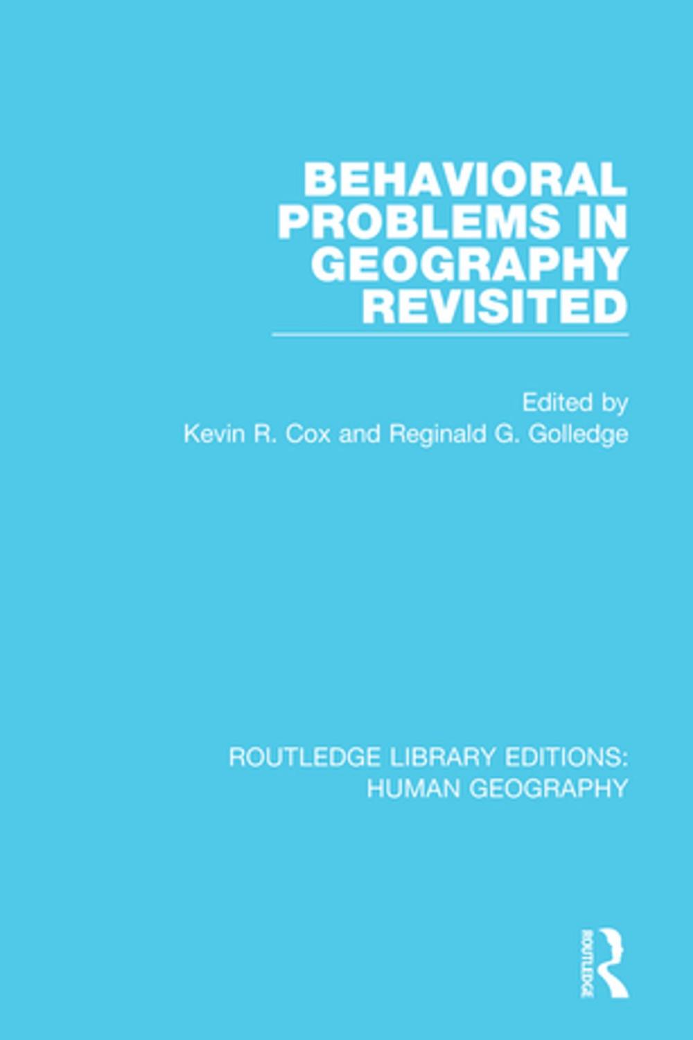 Big bigCover of Behavioral Problems in Geography Revisited