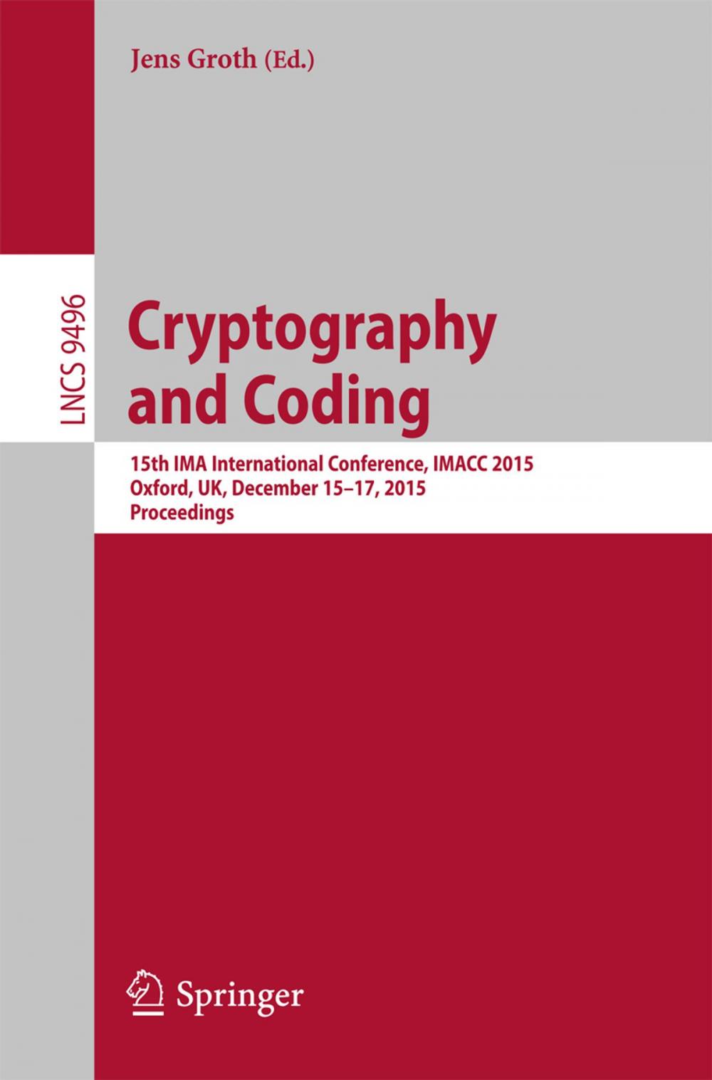 Big bigCover of Cryptography and Coding