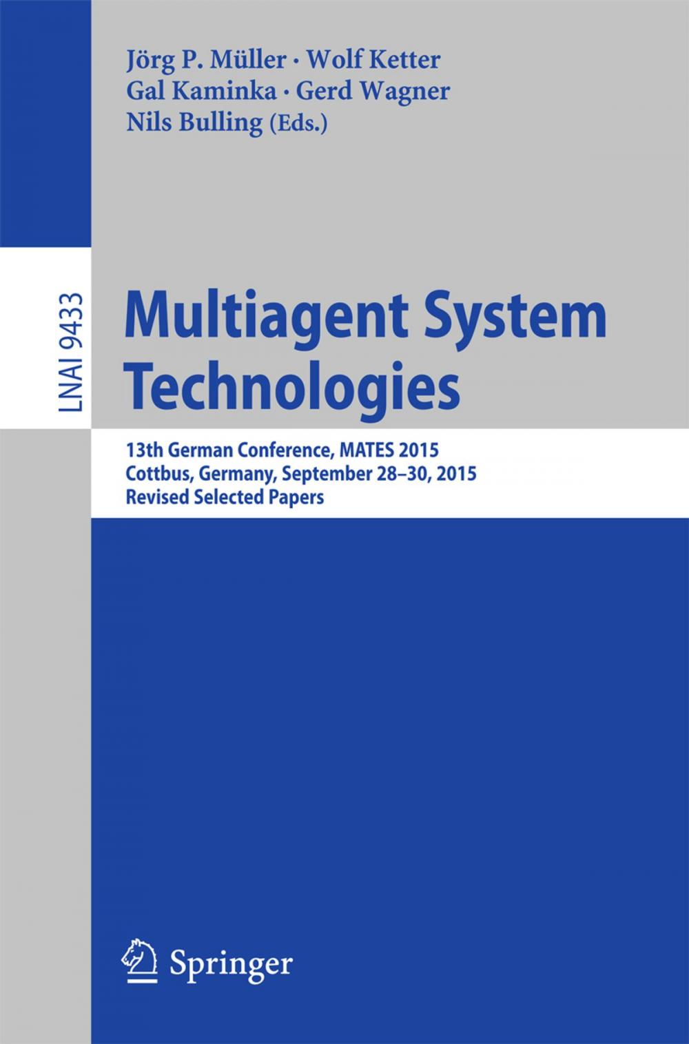Big bigCover of Multiagent System Technologies