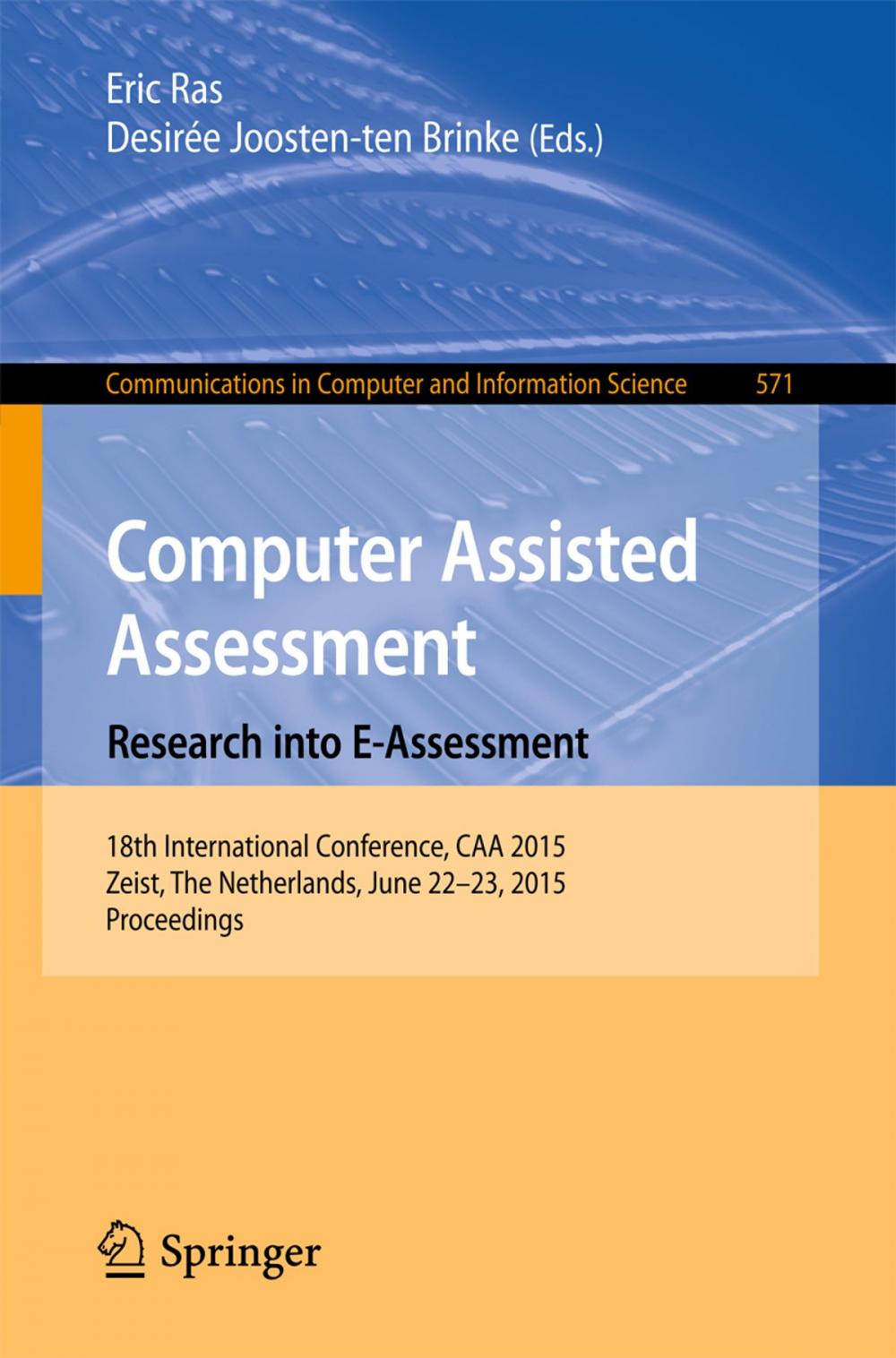 Big bigCover of Computer Assisted Assessment. Research into E-Assessment