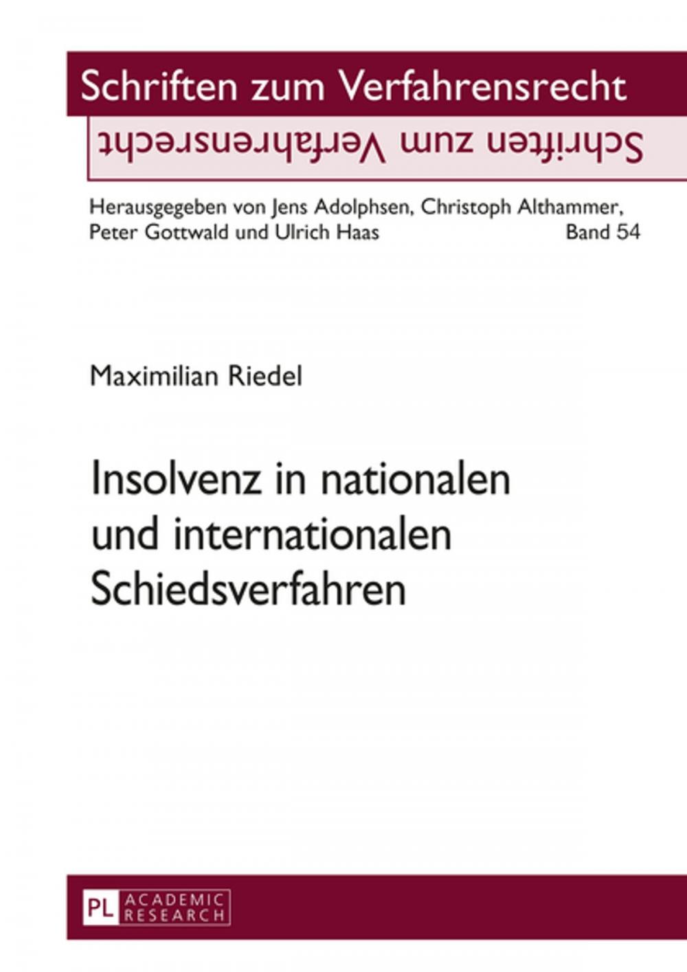 Big bigCover of Insolvenz in nationalen und internationalen Schiedsverfahren