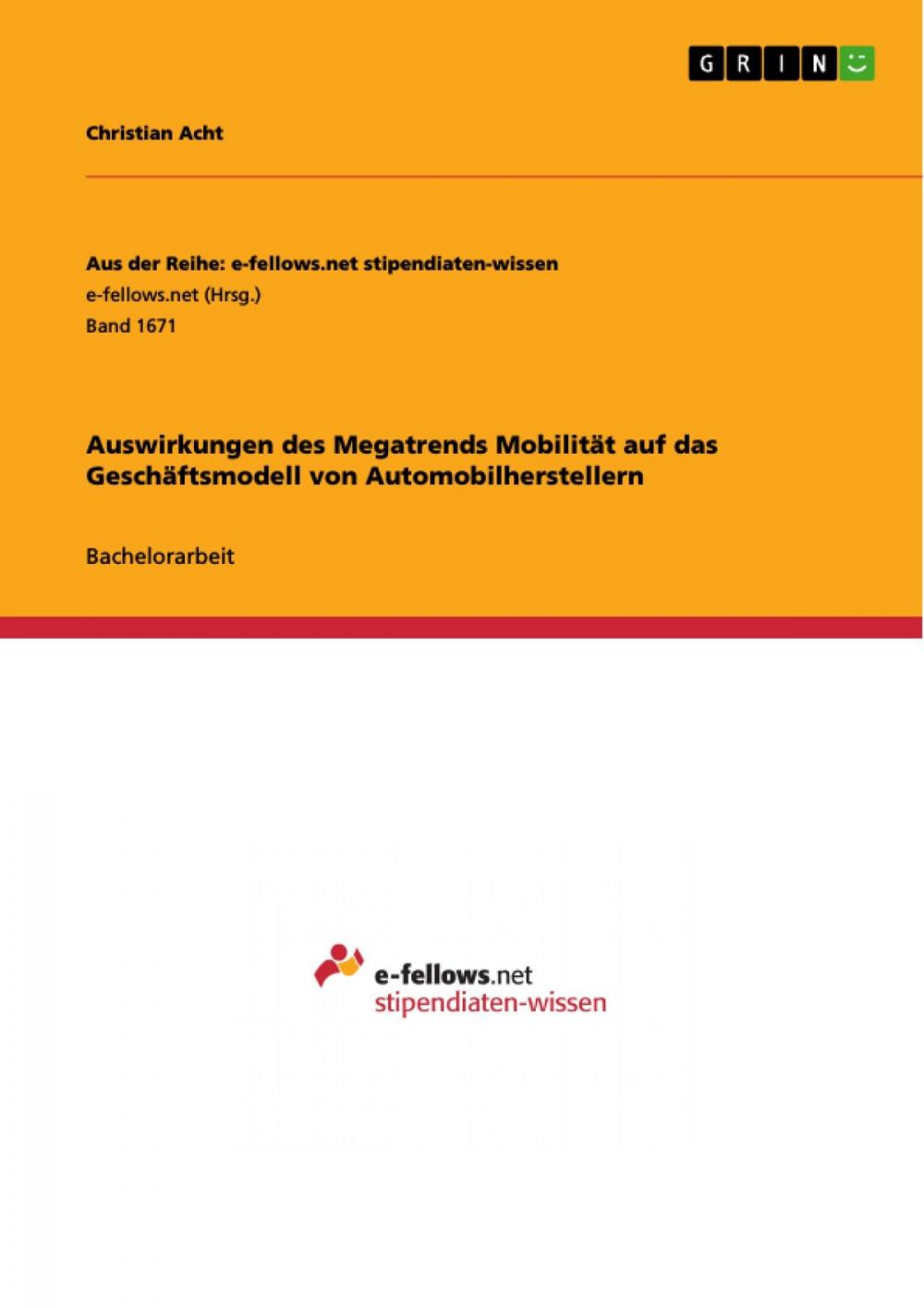 Big bigCover of Auswirkungen des Megatrends Mobilität auf das Geschäftsmodell von Automobilherstellern