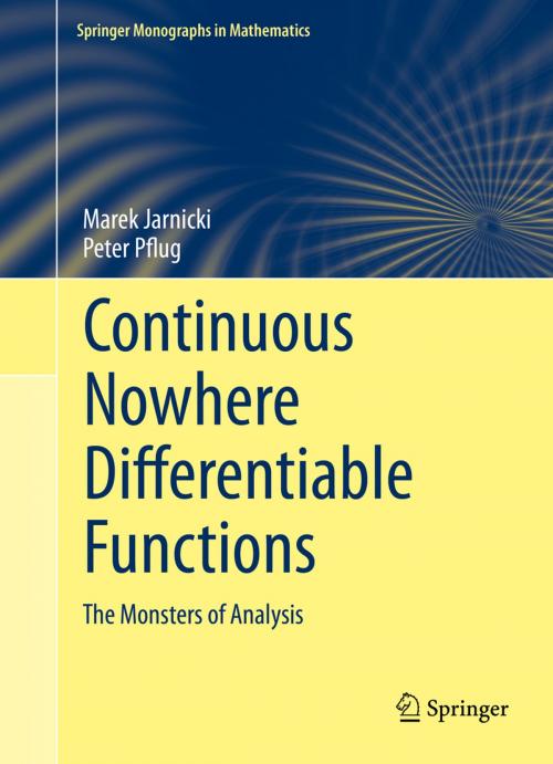 Cover of the book Continuous Nowhere Differentiable Functions by Marek Jarnicki, Peter Pflug, Springer International Publishing