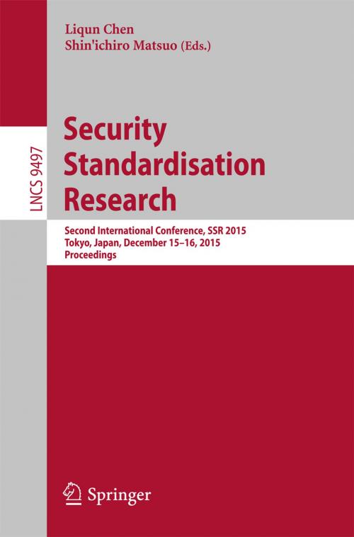 Cover of the book Security Standardisation Research by , Springer International Publishing