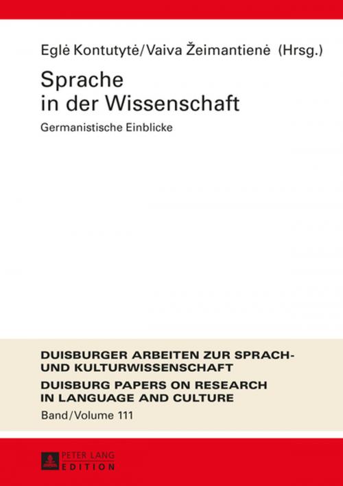 Cover of the book Sprache in der Wissenschaft by , Peter Lang