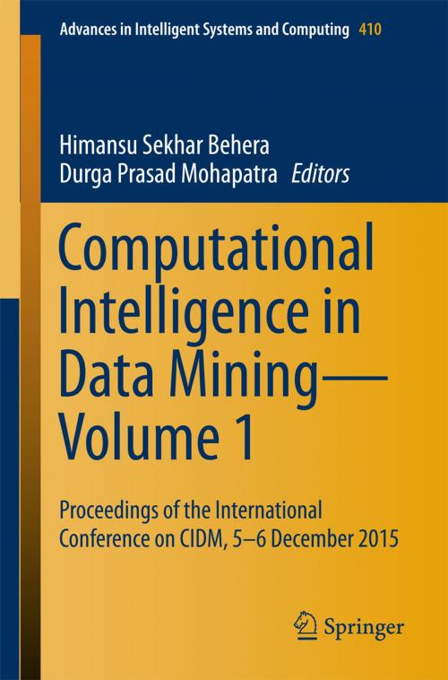 Cover of the book Computational Intelligence in Data Mining—Volume 1 by , Springer India
