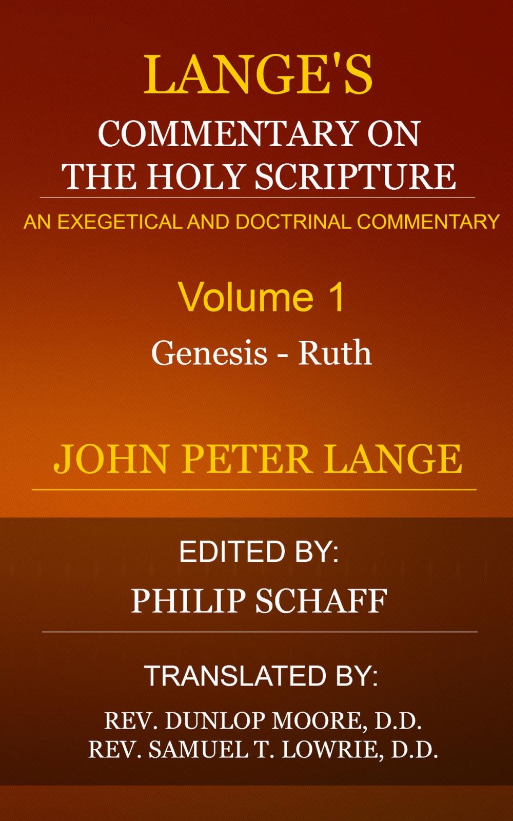 Big bigCover of Lange's Commentary on the Holy Scripture, Volume 1