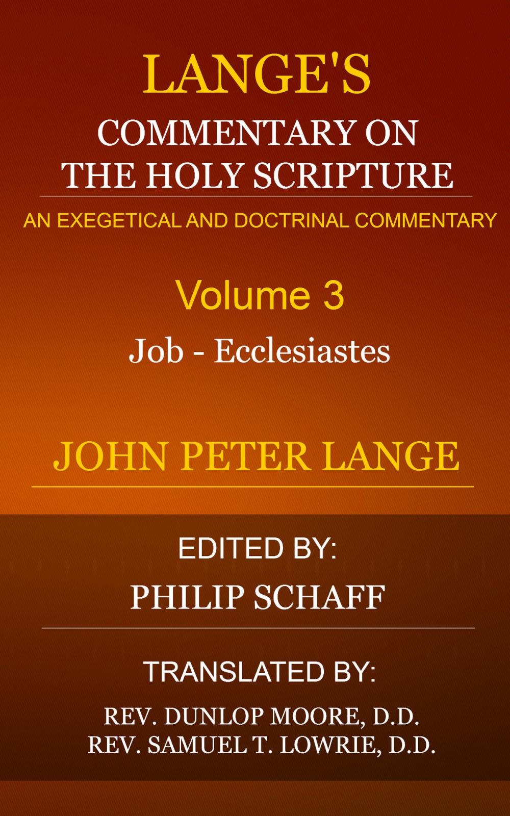 Big bigCover of Lange's Commentary on the Holy Scripture, Volume 3