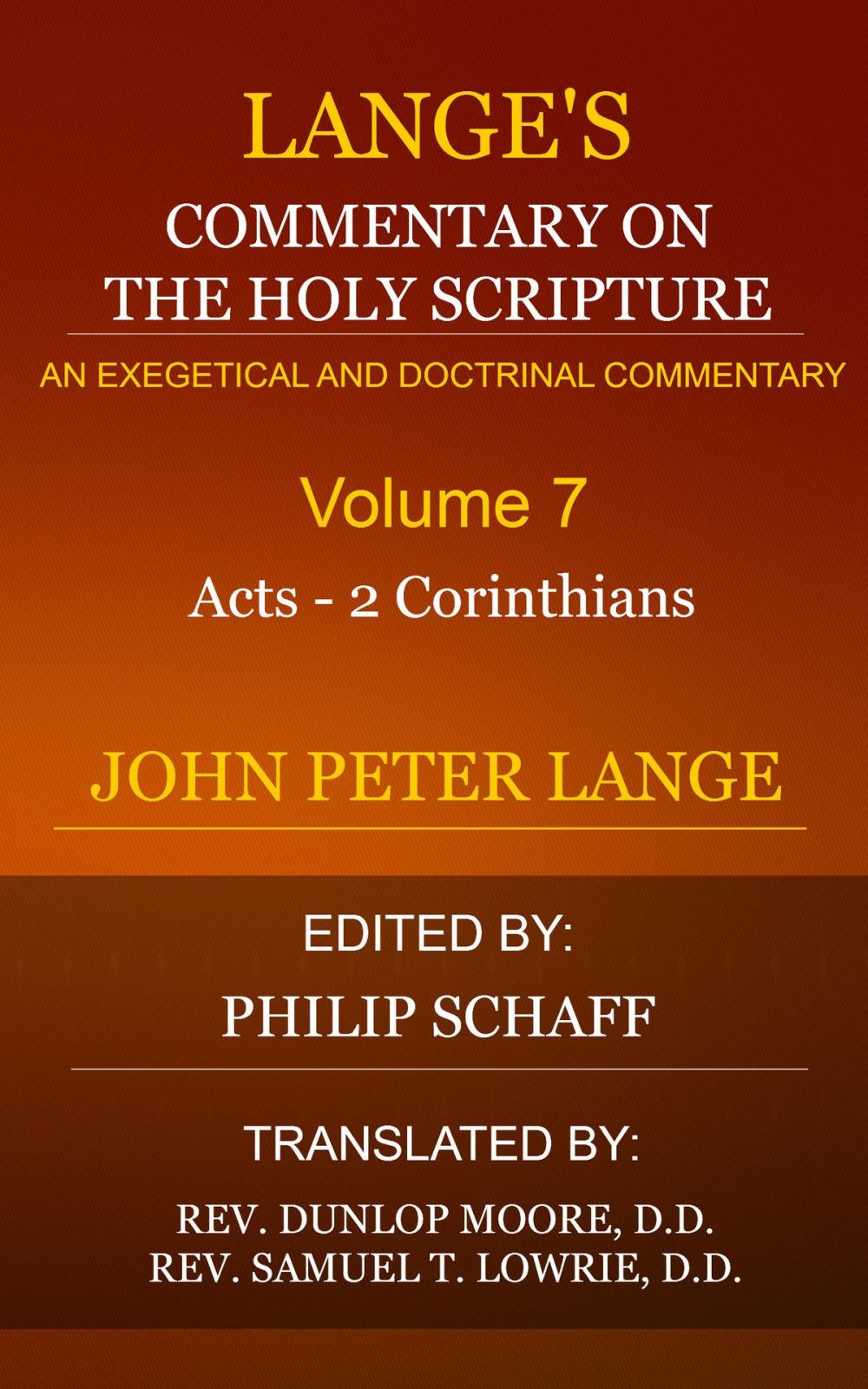 Big bigCover of Lange's Commentary on the Holy Scripture, Volume 7