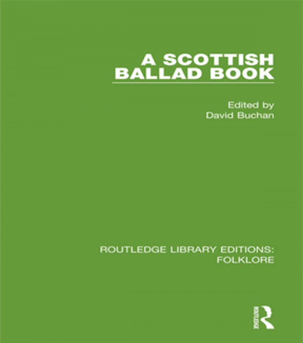 Big bigCover of A Scottish Ballad Book (RLE Folklore)