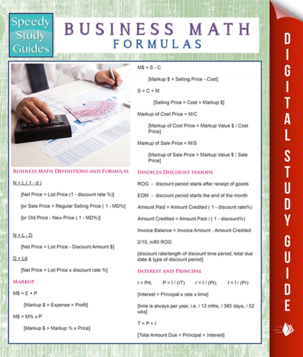 Big bigCover of Business Math Formulas (Speedy Study Guides)