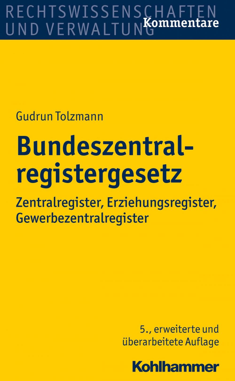 Big bigCover of Bundeszentralregistergesetz