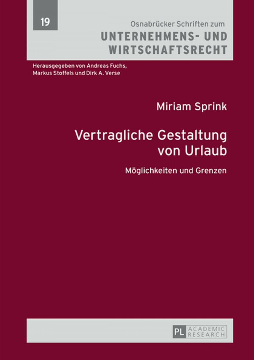 Big bigCover of Vertragliche Gestaltung von Urlaub