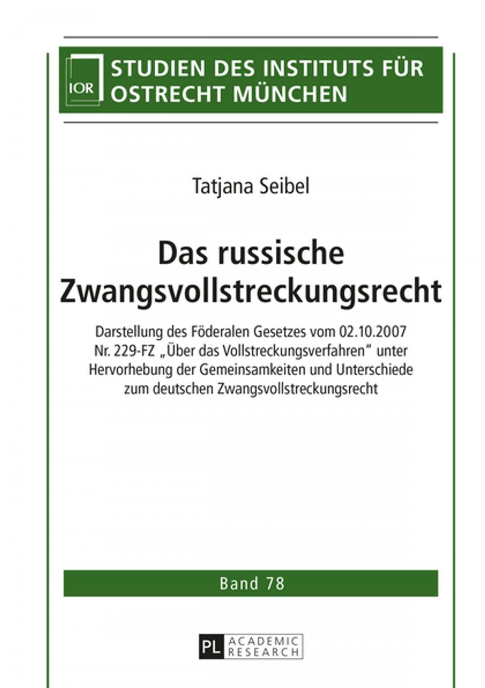 Big bigCover of Das russische Zwangsvollstreckungsrecht