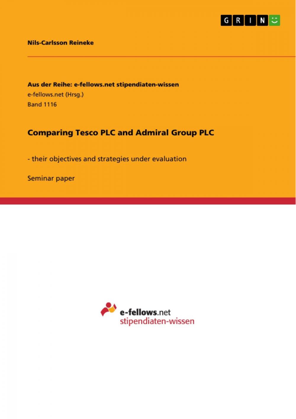 Big bigCover of Comparing Tesco PLC and Admiral Group PLC