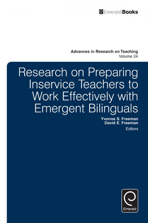 Cover of the book Research on Preparing Inservice Teachers to Work Effectively with Emergent Bilinguals by , Emerald Group Publishing Limited