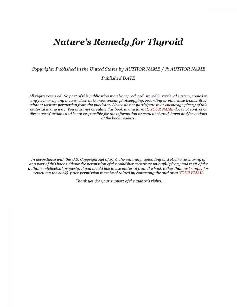 Big bigCover of Nature’s Remedy for Thyroid