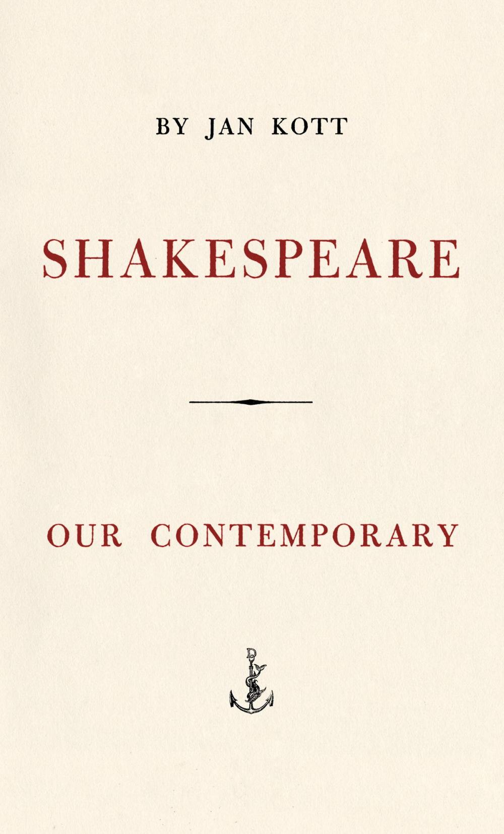 Big bigCover of Shakespeare, Our Contemporary