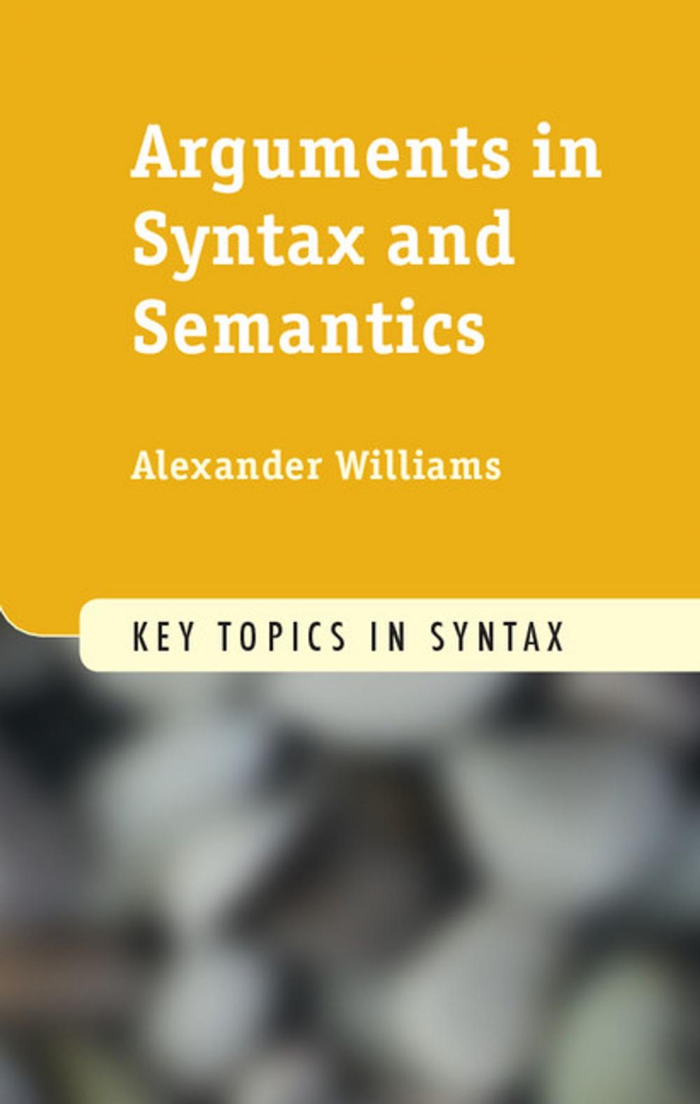 Big bigCover of Arguments in Syntax and Semantics