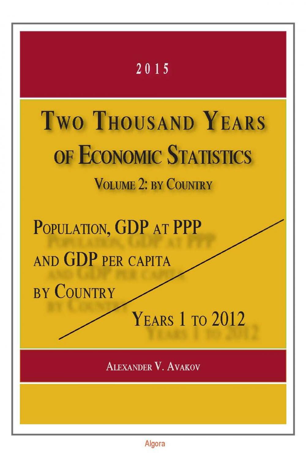 Big bigCover of Two Thousand Years of Economic Statistics, Years 1 - 2012