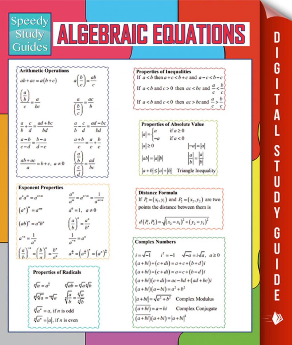 Big bigCover of Algebraic Equations (Speedy Study Guides)