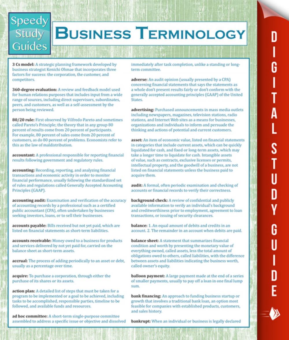 Big bigCover of Business Terminology (Speedy Study Guides)