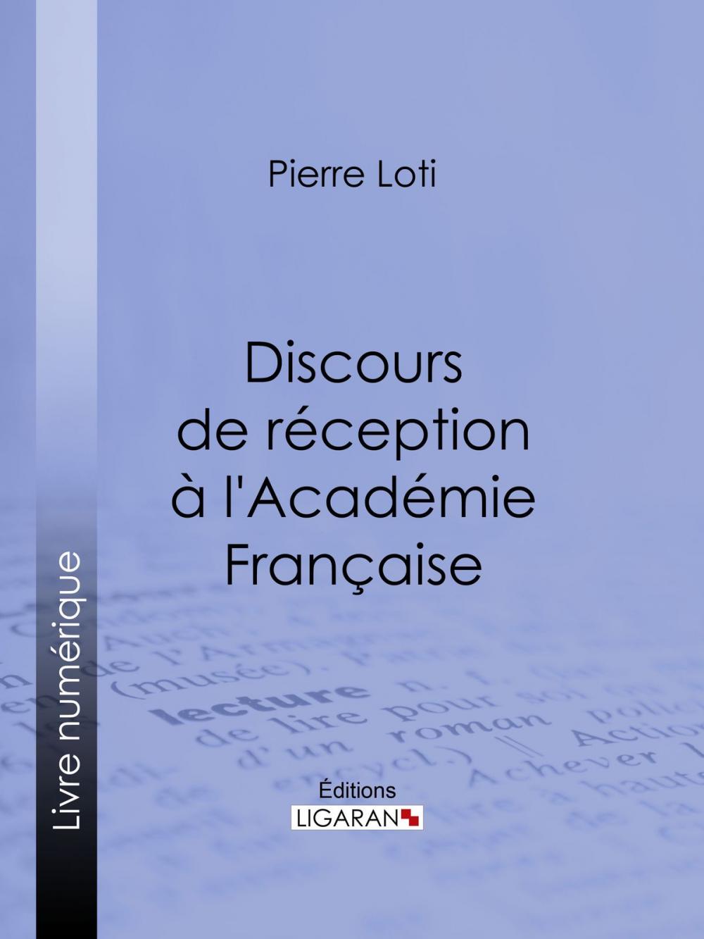 Big bigCover of Discours de réception à l'Académie Française