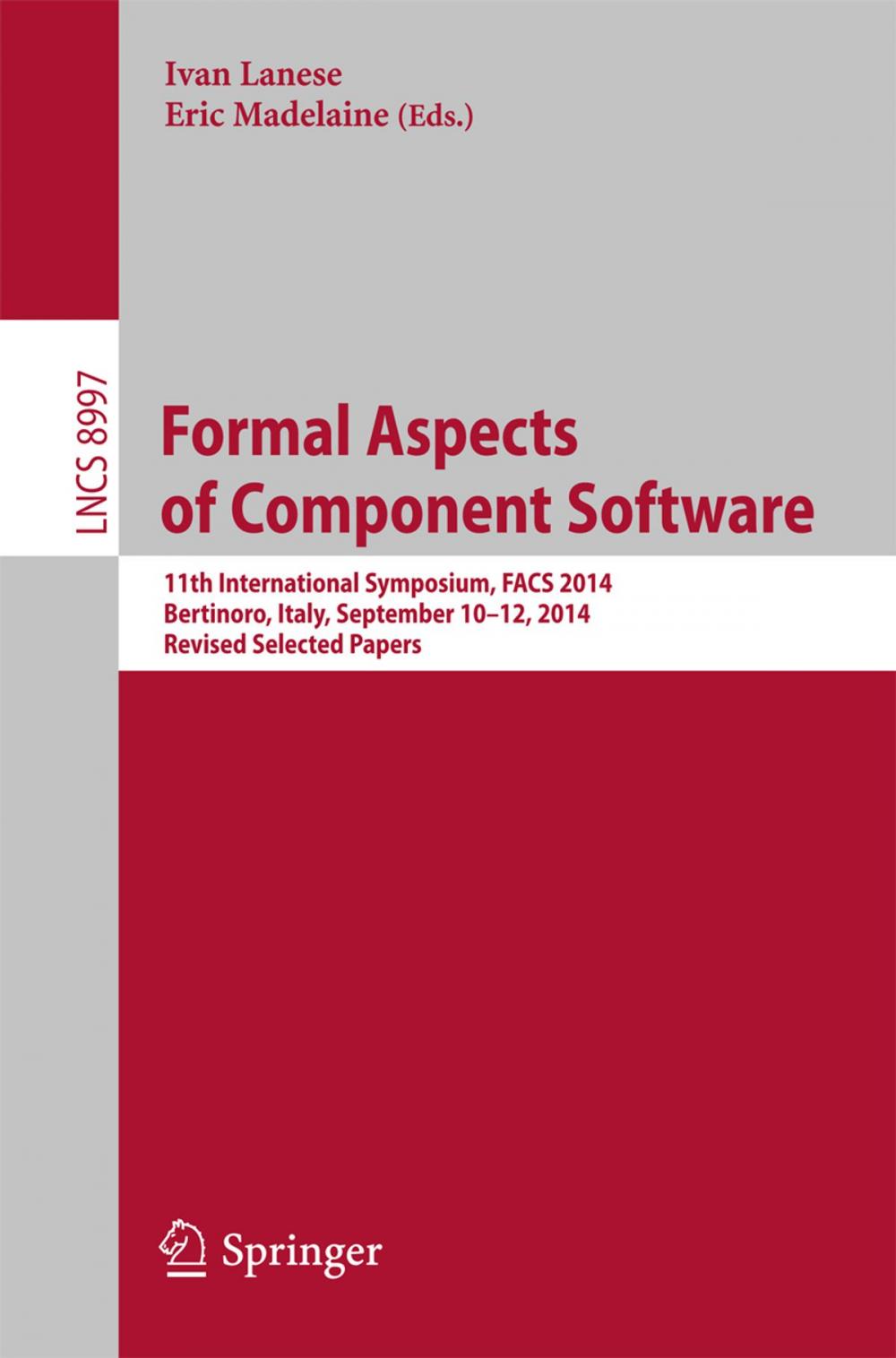 Big bigCover of Formal Aspects of Component Software