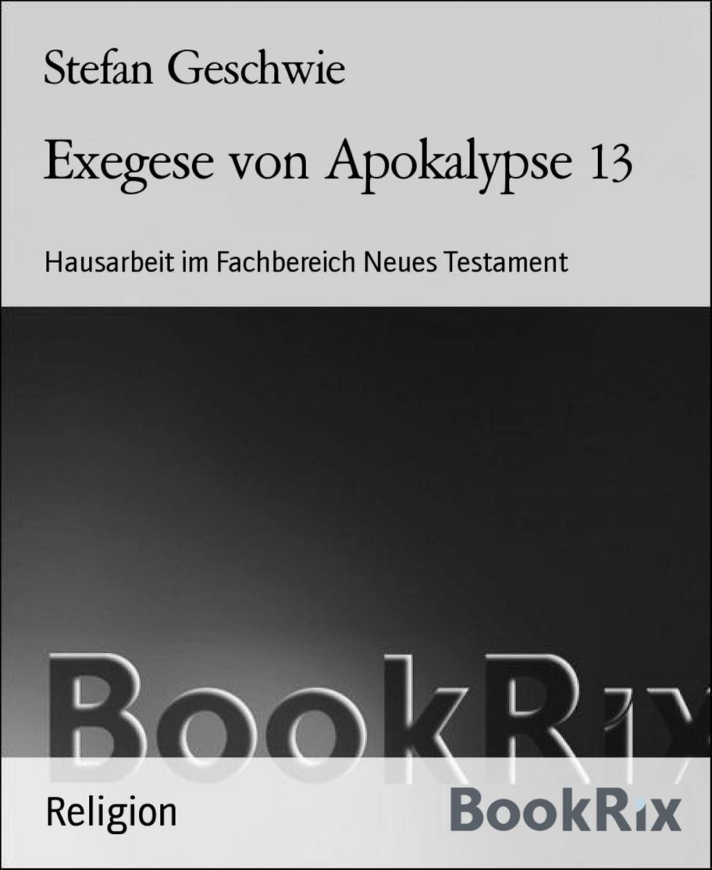 Big bigCover of Exegese von Apokalypse 13