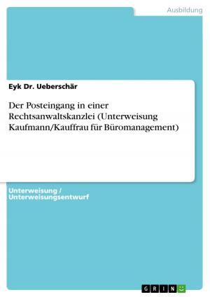 Cover of the book Der Posteingang in einer Rechtsanwaltskanzlei (Unterweisung Kaufmann/Kauffrau für Büromanagement) by Julia Menzel