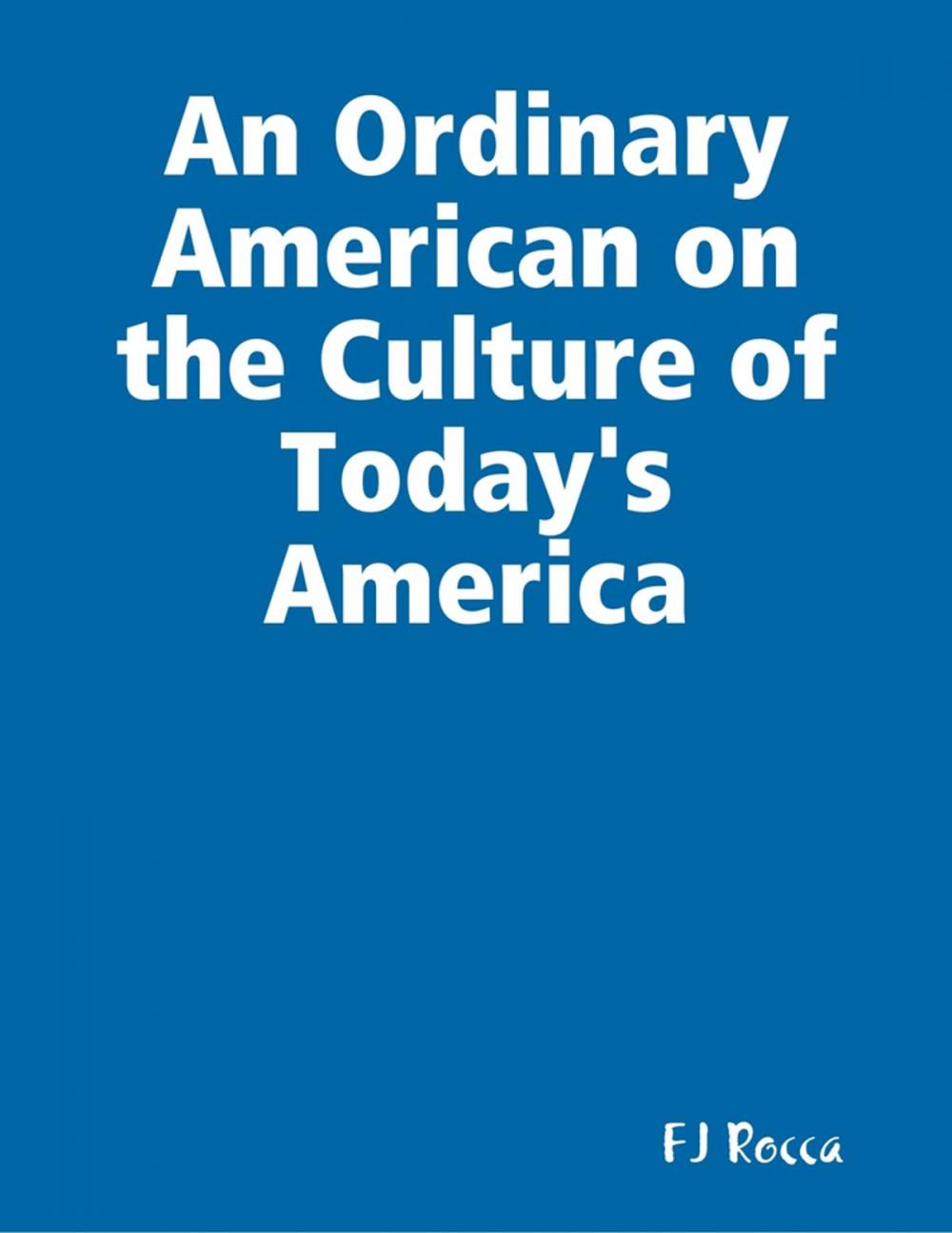 Big bigCover of An Ordinary American on the Culture of Today's America