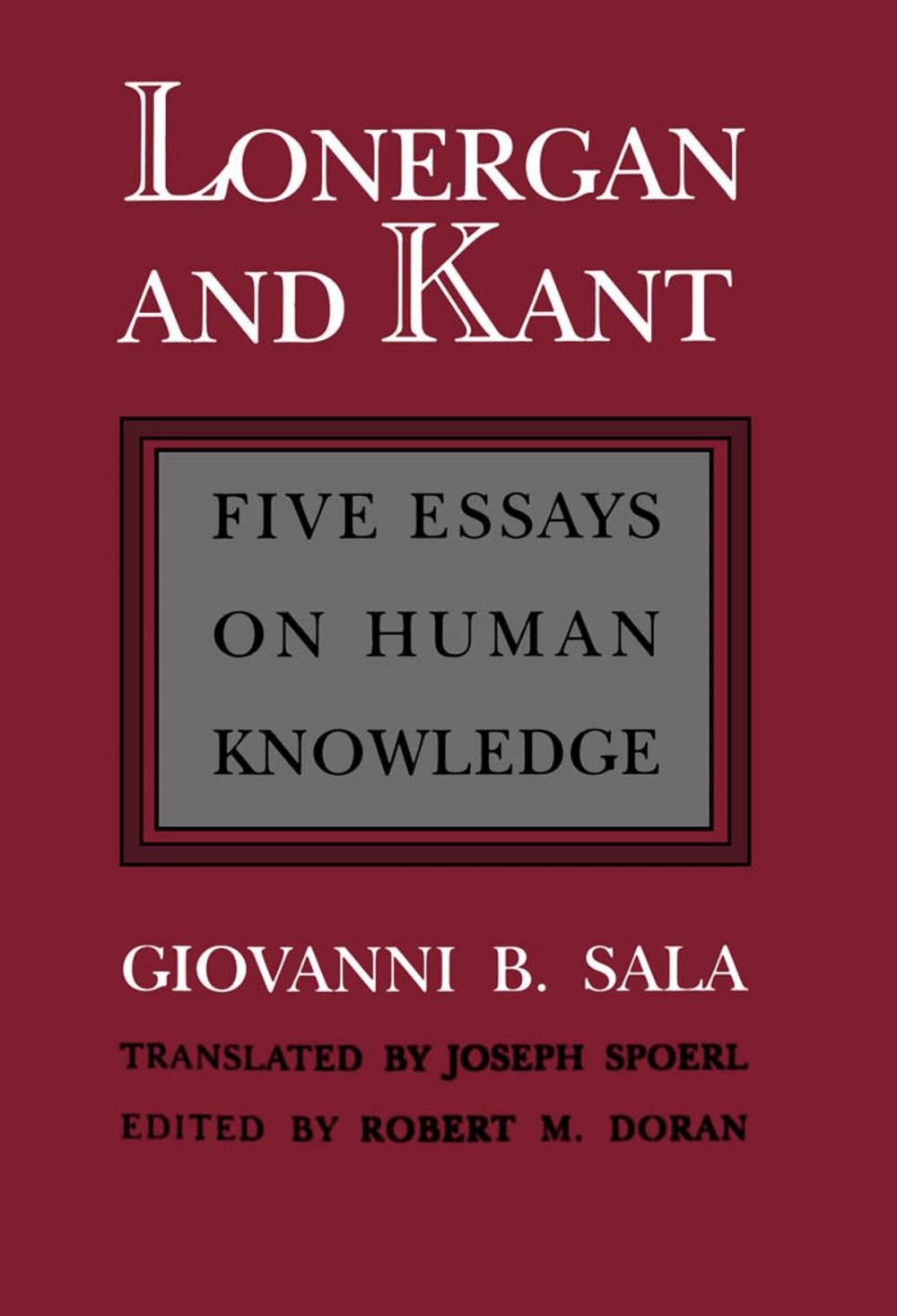 Big bigCover of Lonergan and Kant