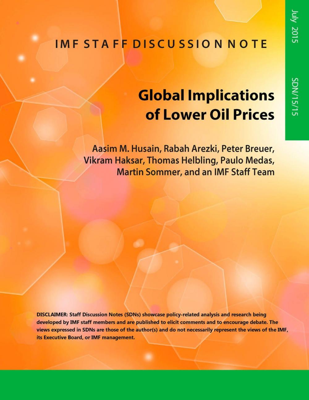 Big bigCover of Global Implications of Lower Oil Prices