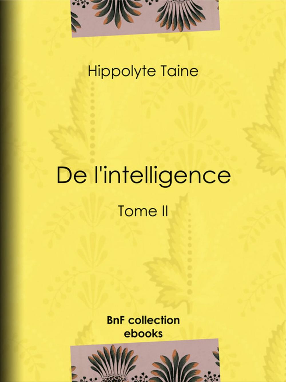 Big bigCover of De l'intelligence