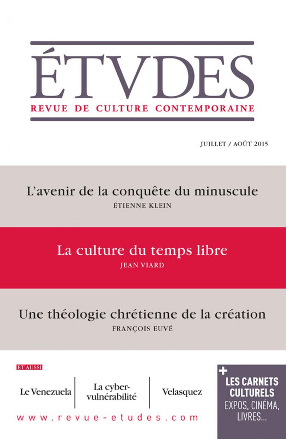 Big bigCover of Etudes Juillet-Août 2015