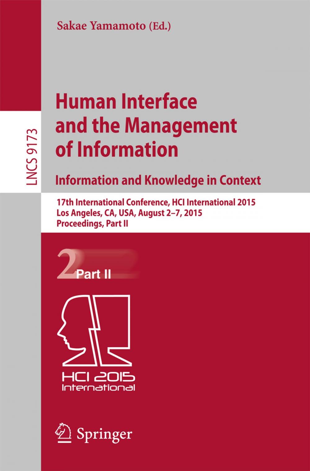 Big bigCover of Human Interface and the Management of Information. Information and Knowledge in Context