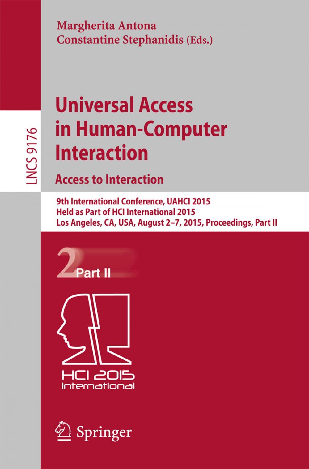 Big bigCover of Universal Access in Human-Computer Interaction. Access to Interaction