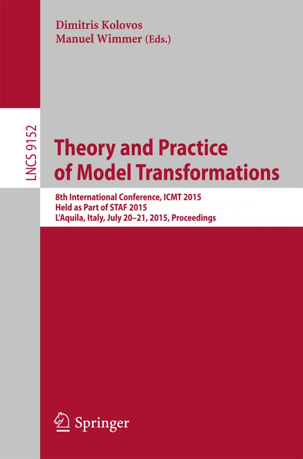 Big bigCover of Theory and Practice of Model Transformations