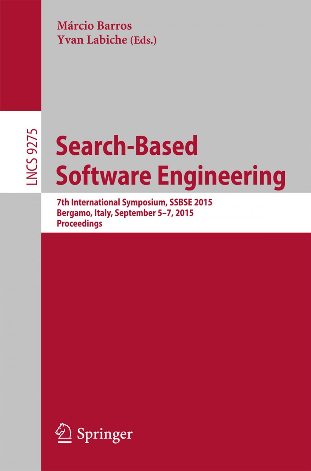 Big bigCover of Search-Based Software Engineering