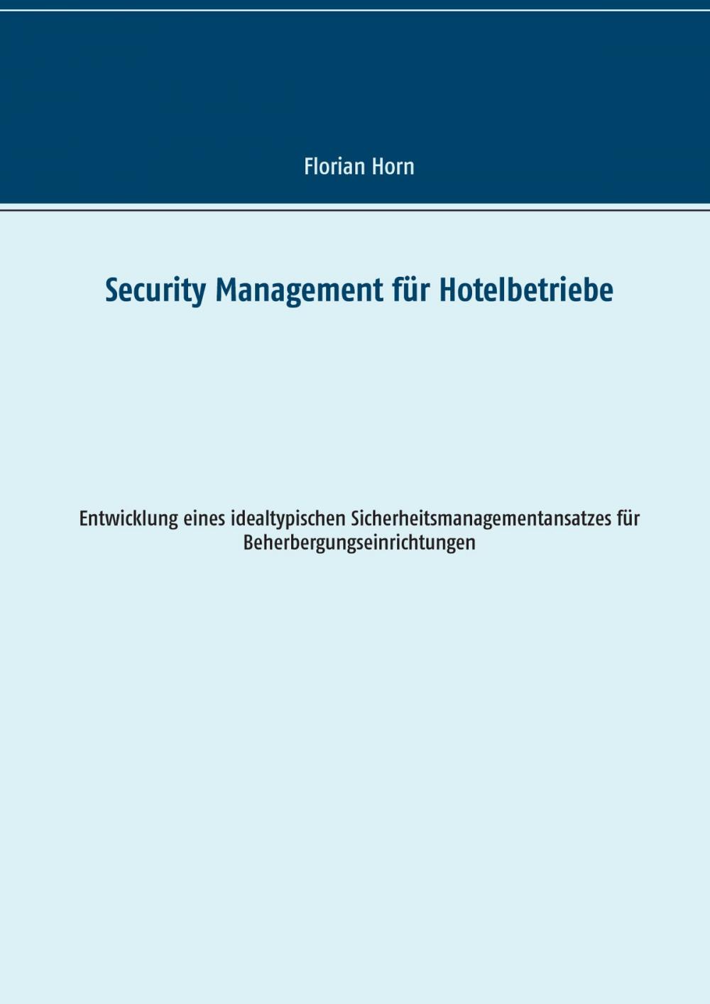 Big bigCover of Security Management für Hotelbetriebe