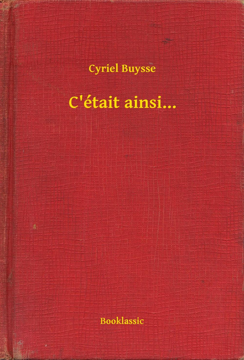 Big bigCover of C'était ainsi...