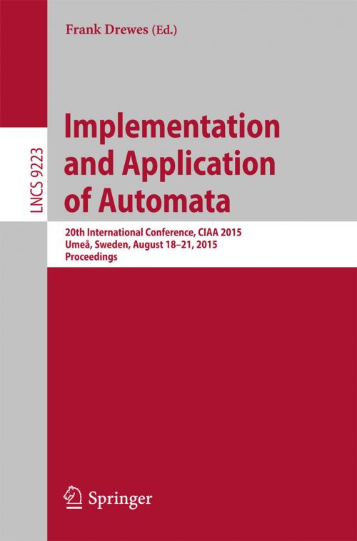 Cover of the book Implementation and Application of Automata by , Springer International Publishing