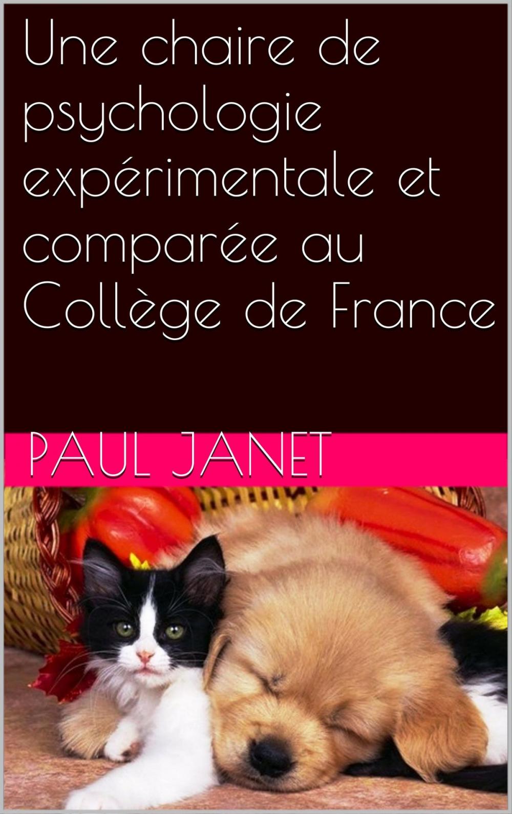 Big bigCover of Une chaire de psychologie expérimentale et comparée au Collège de France