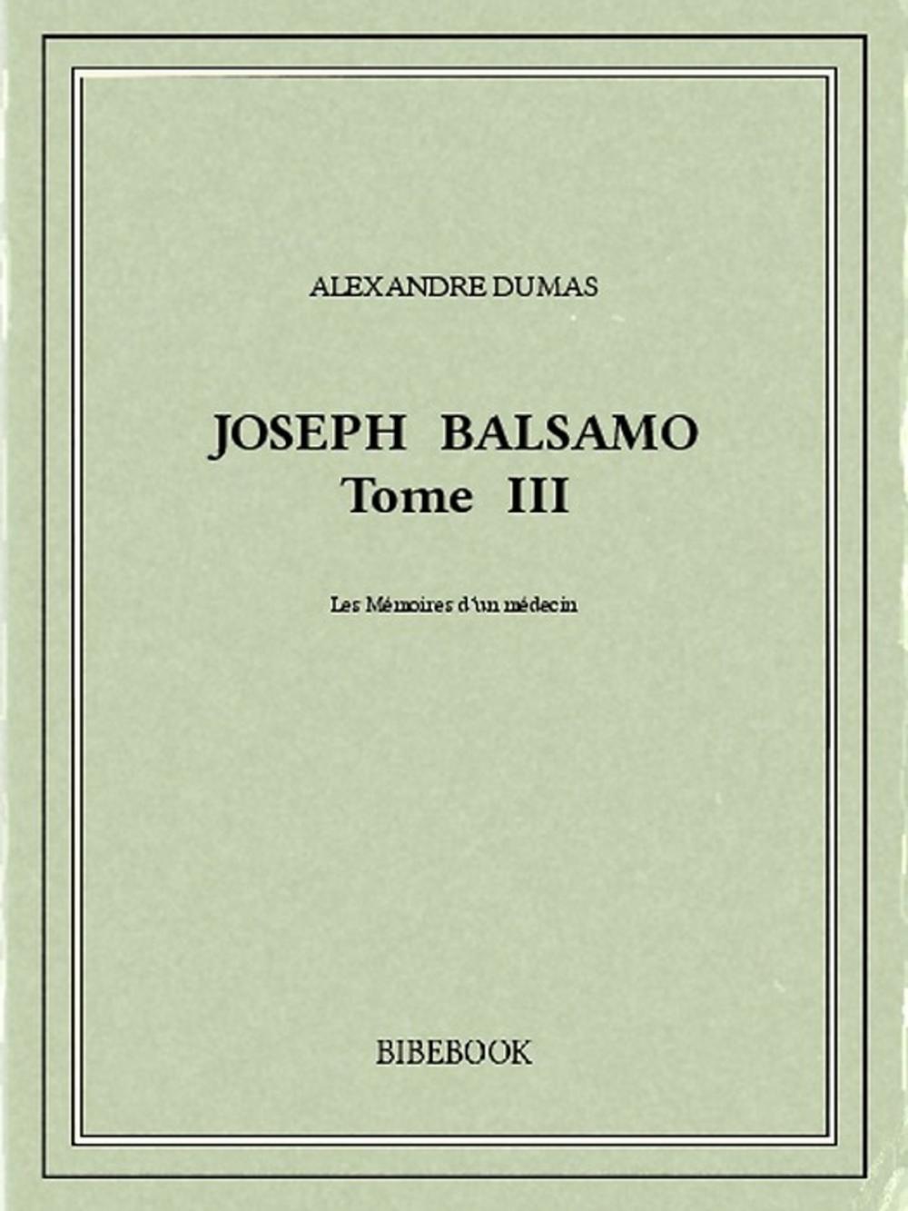 Big bigCover of Joseph Balsamo III