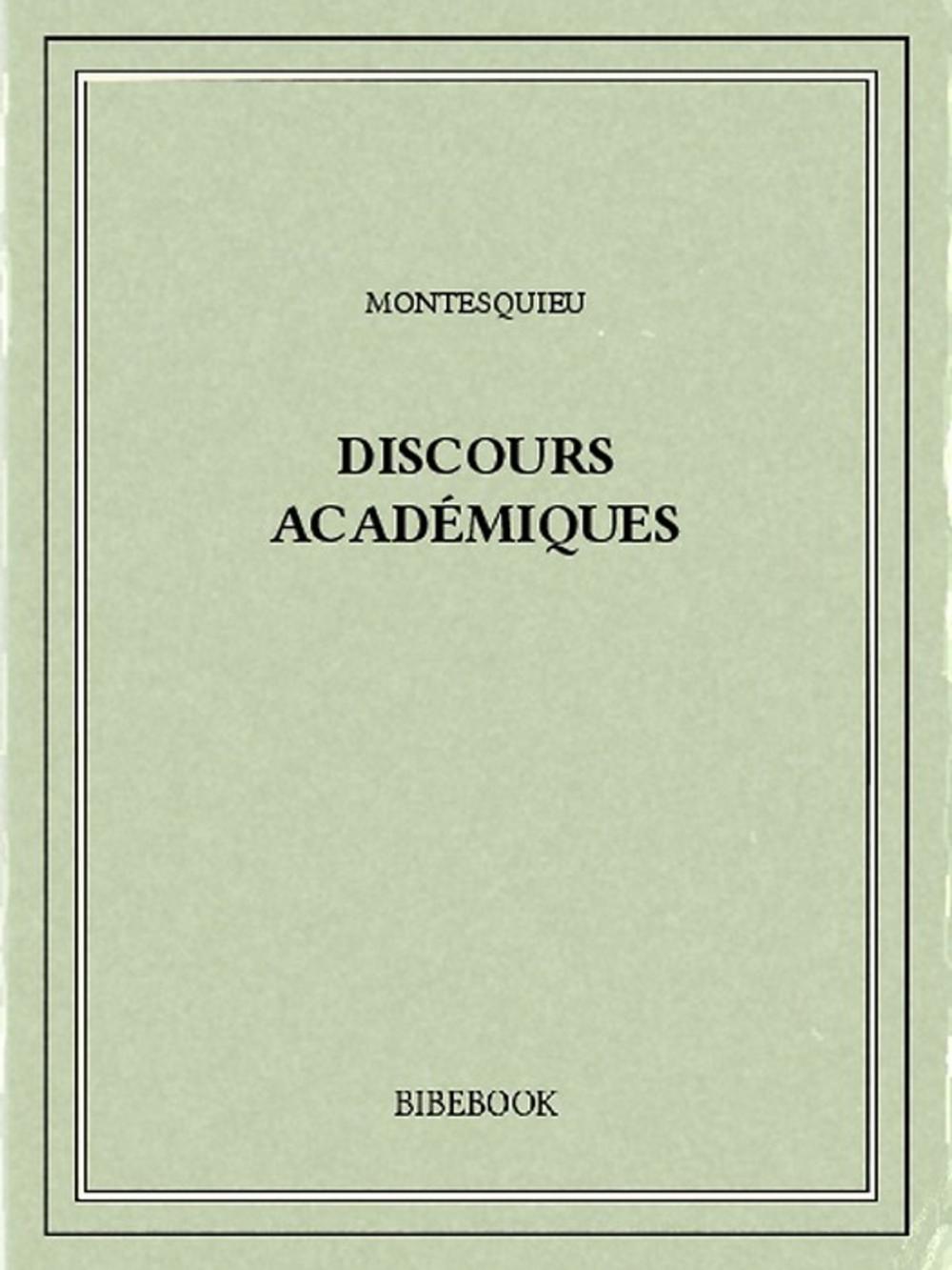 Big bigCover of Discours académiques