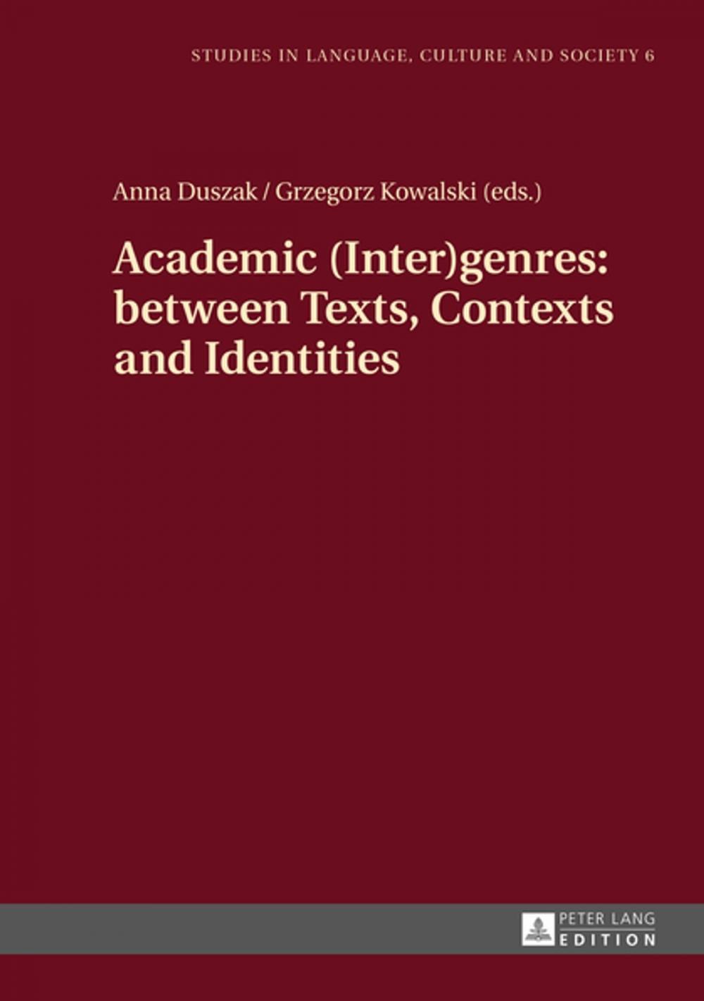 Big bigCover of Academic (Inter)genres: between Texts, Contexts and Identities