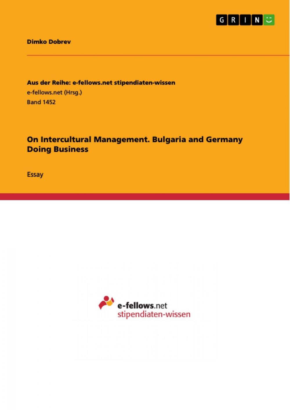 Big bigCover of On Intercultural Management. Bulgaria and Germany Doing Business