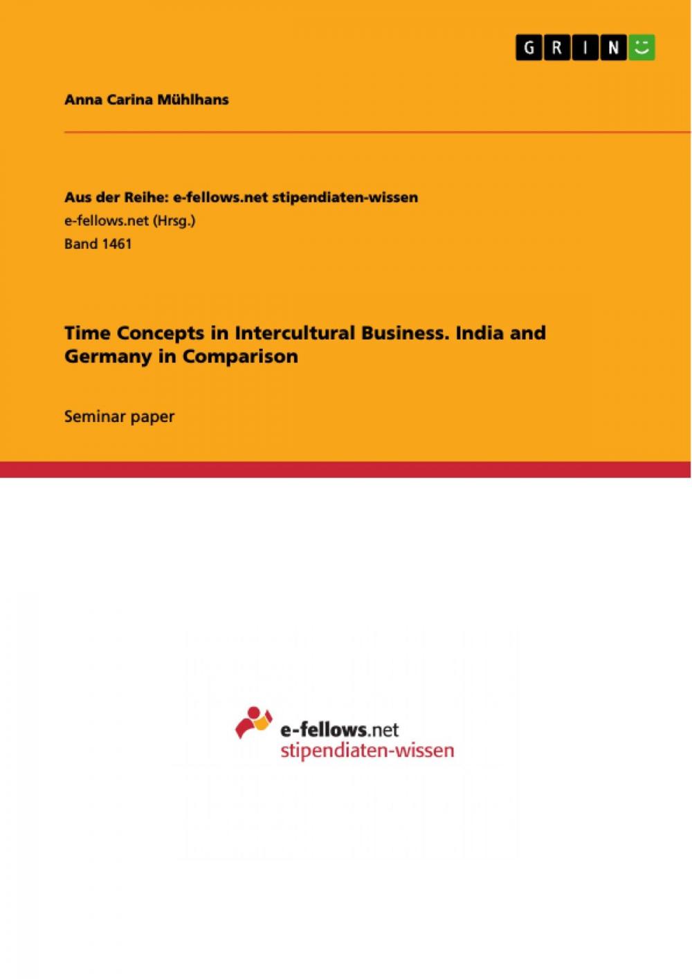 Big bigCover of Time Concepts in Intercultural Business. India and Germany in Comparison