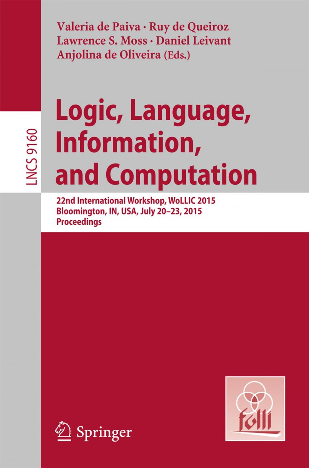 Big bigCover of Logic, Language, Information, and Computation